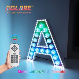 Custom Metal Letter Sign Light Up Letters A-Z With Remote Control