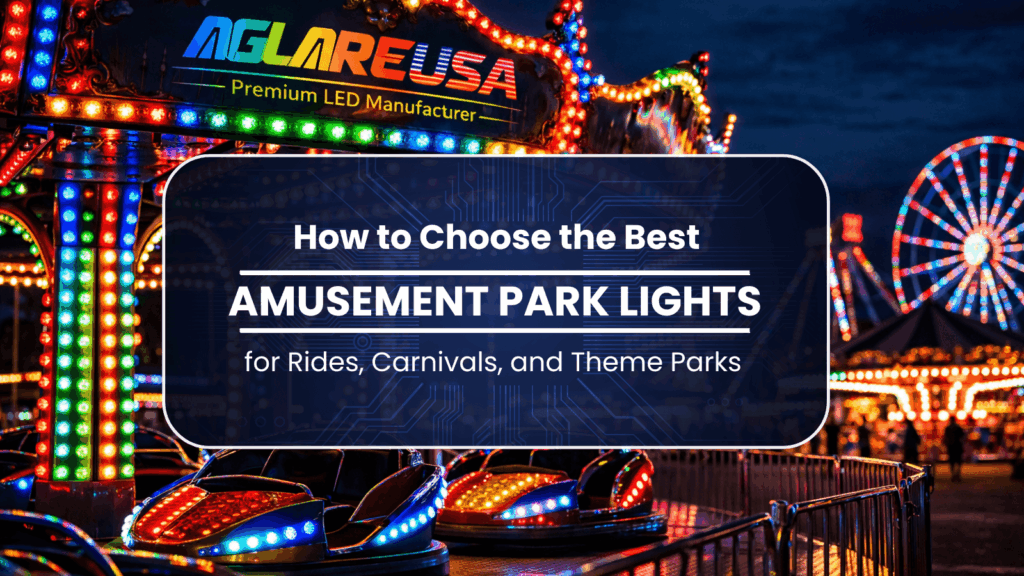 Colorful amusement park ride facade with LED point lights for rides, carnivals, and theme parks