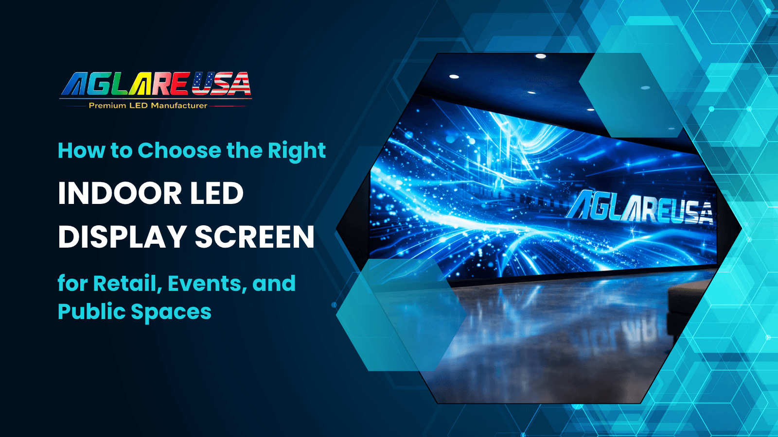 Indoor LED display screen in a modern commercial space for retail, events, and public display use